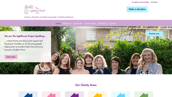 Screenshot of the The Lighthouse Project Spalding website