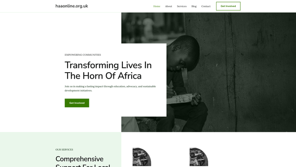 Screenshot of the Horn Of Africa Aid website