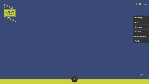 Screenshot of the Chawn Hill Church website