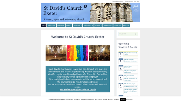 Screenshot of the The  Parochial Church Council of the Ecclesiastical Parish of Saint David, Exeter website