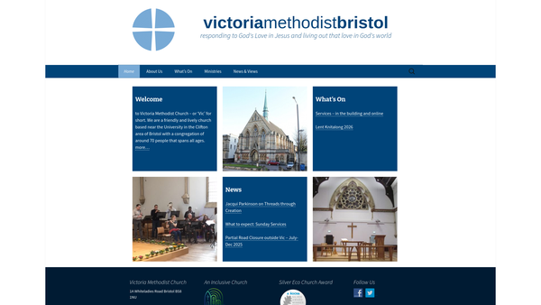 Screenshot of the Victoria Methodist Church website