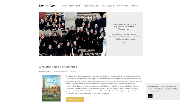 Screenshot of the Londinium website