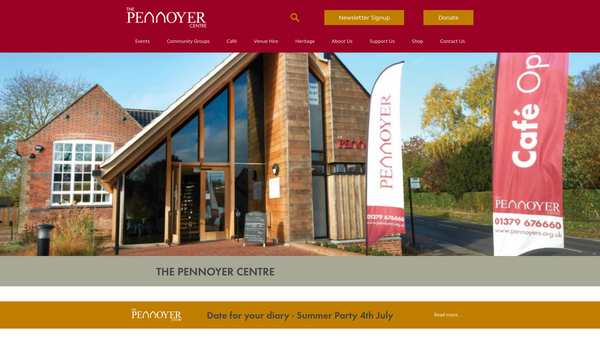 Screenshot of the The Pennoyer Centre website