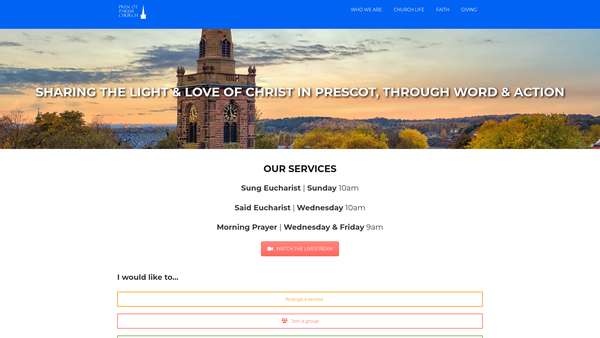 Screenshot of the The Parochial Church Council Of The Ecclesiastical Parish Of St Mary's Prescot website