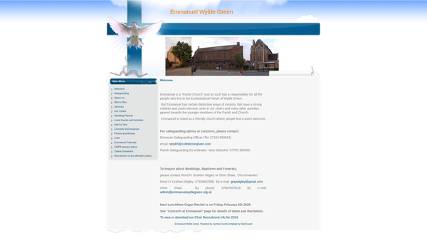 Screenshot of the The Parochial Church Council Of The Ecclesiastical Parish Of Emmanuel, Wylde Green website
