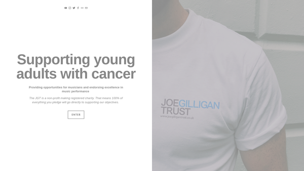 Screenshot of the The Joe Gilligan Trust website