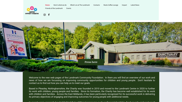 Screenshot of the Landmark Community Foundation website