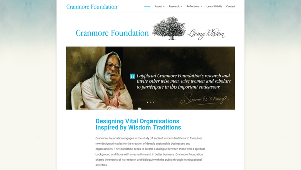 Screenshot of the Living Wisdom Foundation website