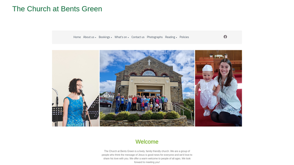 Screenshot of the Bents Green Methodist Church website
