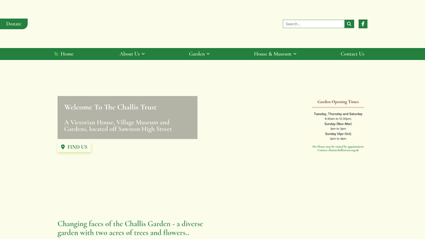 Screenshot of the A M Challis Trust Ltd website