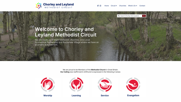 Screenshot of the Chorley And Leyland Methodist Circuit website