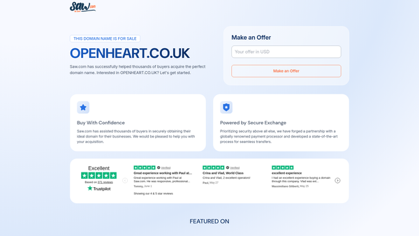 Screenshot of the Open Heart Ministry website
