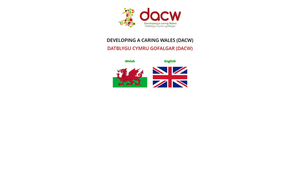 Screenshot of the Developing A Caring Wales Ltd website