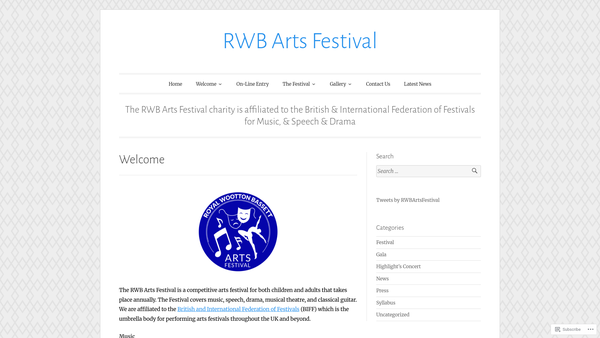 Screenshot of the Royal Wootton Bassett Arts Festival website