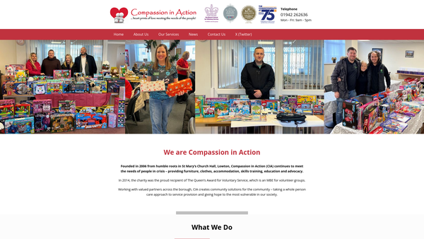 Screenshot of the Compassion In Action website