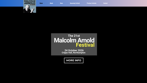 Screenshot of the Malcolm Arnold Festival website