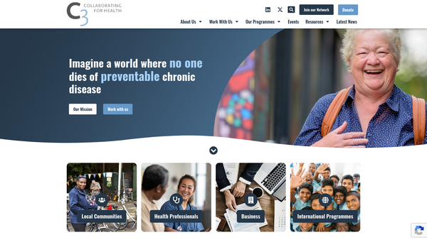 Screenshot of the C3 Collaborating For Health website