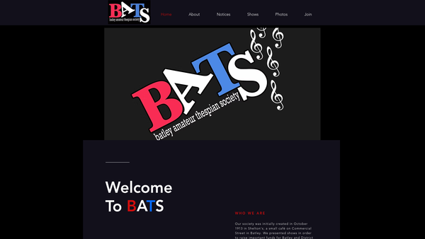 Screenshot of the Batley Amateur Thespian Society website
