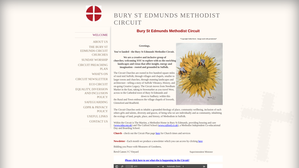 Screenshot of the Bury St.edmunds Methodist Circuit website