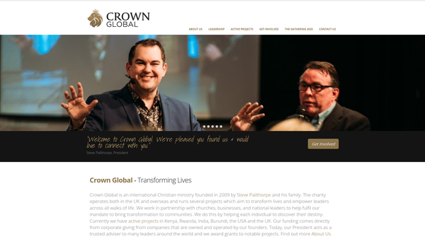 Screenshot of the Crown Global website