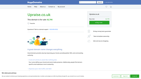 Screenshot of the U-Praise Foundation website