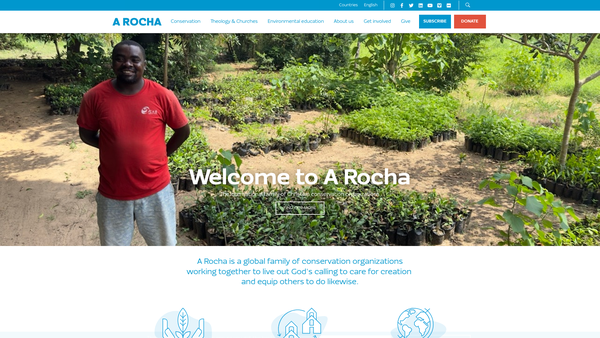 Screenshot of the A Rocha International website
