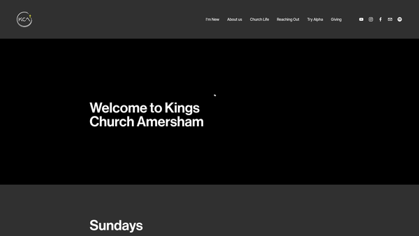Screenshot of the King's Church Amersham website