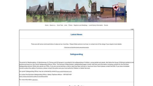 Screenshot of the The Parochial Church Council Of The Ecclesiastical Parish Of St Bartholomew website