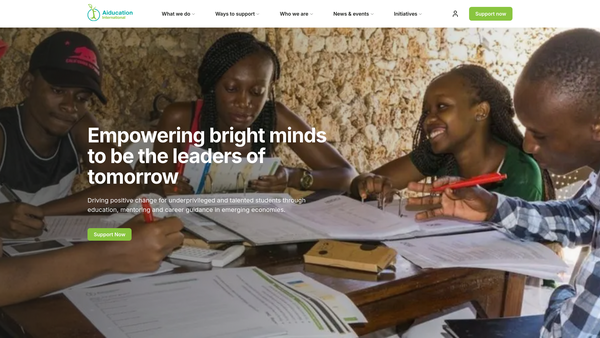Screenshot of the Aiducation International UK website