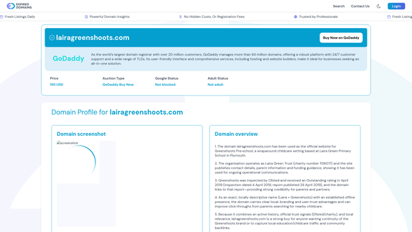 Screenshot of the Laira Green Trust website