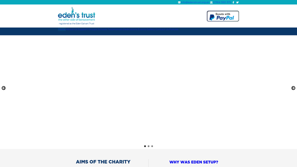 Screenshot of the The Eden Galvani Trust website