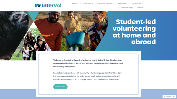 Screenshot of the Intervol website