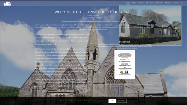 Screenshot of the The Parish of Saint Paul Grange-over-Sands website