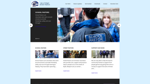 Screenshot of the Isle Of Wight Street Pastors website