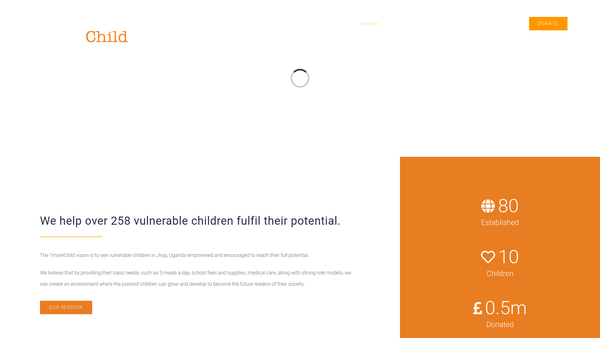 Screenshot of the 1 Morechild website