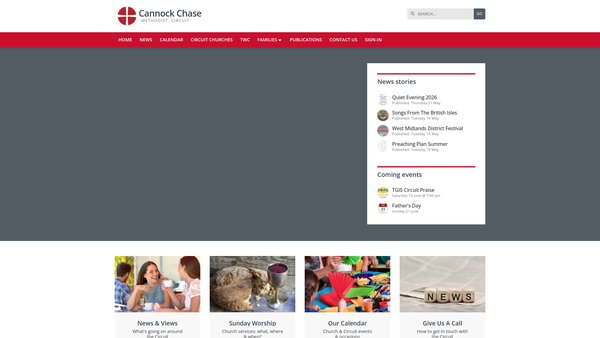 Screenshot of the Cannock Chase Methodist Circuit website