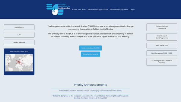 Screenshot of the The European Association For Jewish Studies website