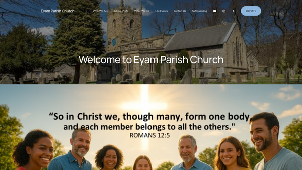 Screenshot of the The Parochial Church Council Of The Ecclesiastical Parish Of St Lawrence, Eyam website