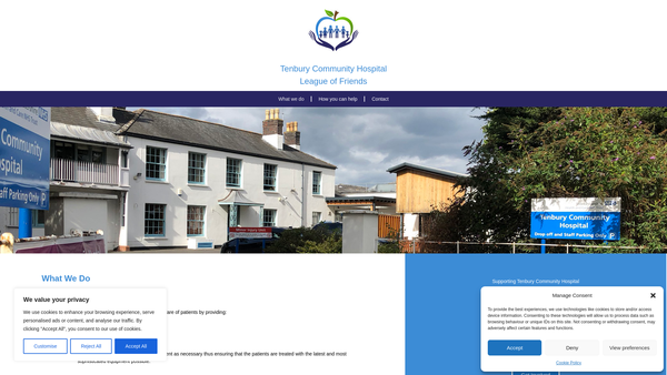 Screenshot of the Tenbury Community Hospital League Of Friends website