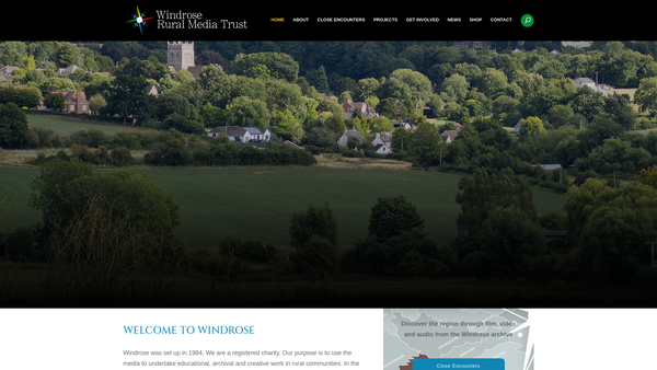 Screenshot of the Windrose Rural Media Trust website