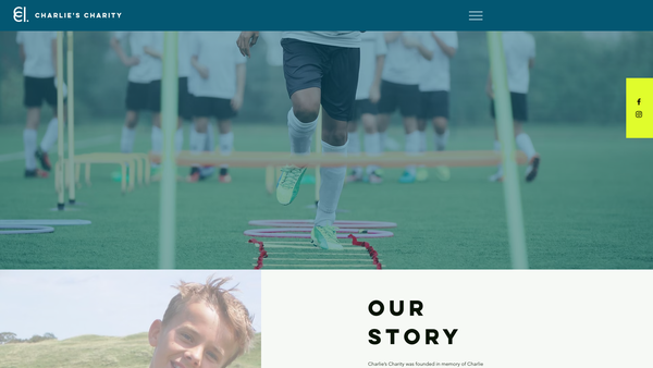 Screenshot of the The Charlie Lamb Charity website