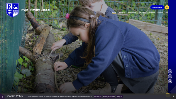 Screenshot of the River Primary School Parent, Teacher And Friends Association (PTFA) website