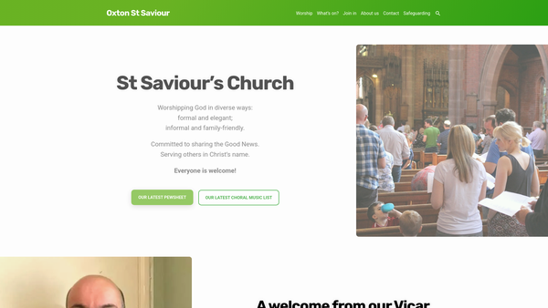 Screenshot of the The Parochial Church Council Of The Ecclesiastical Parish Of St. Saviour, Oxton website
