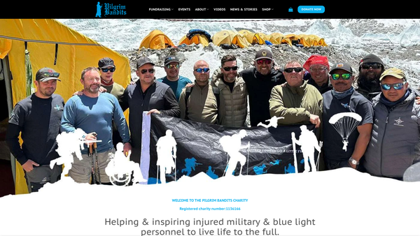 Screenshot of the Pilgrimbandits website