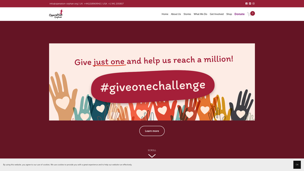Screenshot of the Operation Orphan website