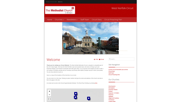 Screenshot of the West Norfolk Methodist Circuit website