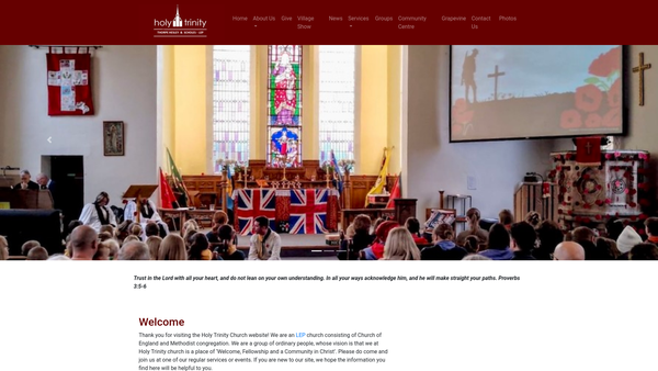 Screenshot of the Holy Trinity Thorpe Hesley (Anglican & Methodist) website
