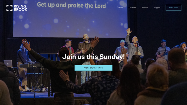 Screenshot of the Rising Brook Baptist Church website