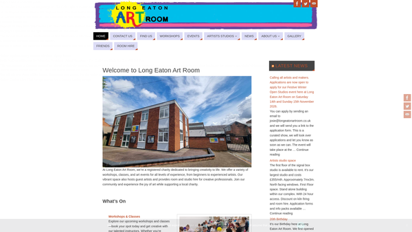 Screenshot of the Long Eaton Art Room website