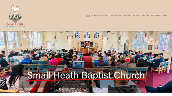 Screenshot of the Small Heath Baptist Church website